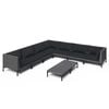 vidaXL Salon de jardin 8 pcs avec coussins R&eacute;sine tress&eacute;e Gris fonc&eacute;