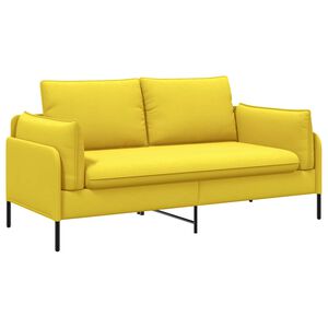 vidaXL Sofa 2 places Jaune clair 188 x 81 x 89 cm Tissu