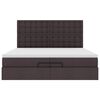 VidaXL Cadre de lit ottoman avec matelas marron fonc&eacute; 200x200 cm tissu