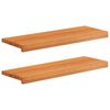 vidaXL Marches d'escalier 2 pi&egrave;ces 80 x 25 x 2 cm Marron Clair