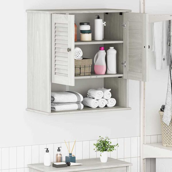 vidaXL Armoire de salle de bain avec porte VIGO Blanc et Blanc Antique