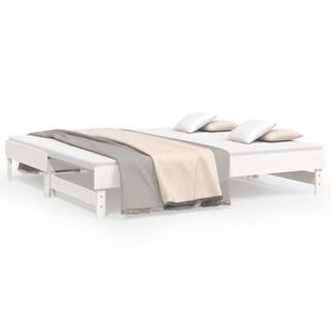 vidaXL Lit coulissant sans matelas blanc 2x(90x190) cm