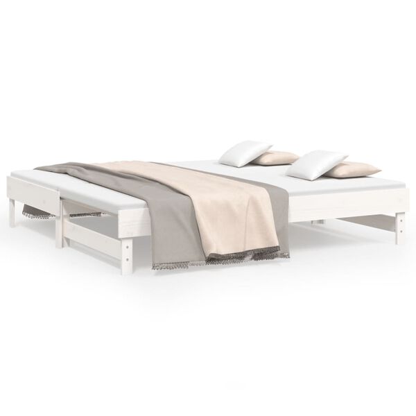 vidaXL Lit coulissant sans matelas blanc 2x(90x190) cm