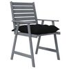vidaXL Chaises &agrave; manger d'ext&eacute;rieur et coussins lot de 4 Acacia massif