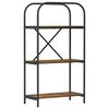 vidaXL &Eacute;tag&egrave;re 3 niveaux 60 x 30 x 109 cm Bois d'ing&eacute;nierie Ch&ecirc;ne fum&eacute;