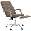 vidaXL Fauteuil inclinable de bureau Marron Tissu