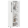 vidaXL Haut Armoire avec porte FLORIN Blanc brillant 60 x 35 x 182 cm