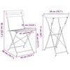 vidaXL Ensemble bistro pliant 3 pcs Écume de mer Acier