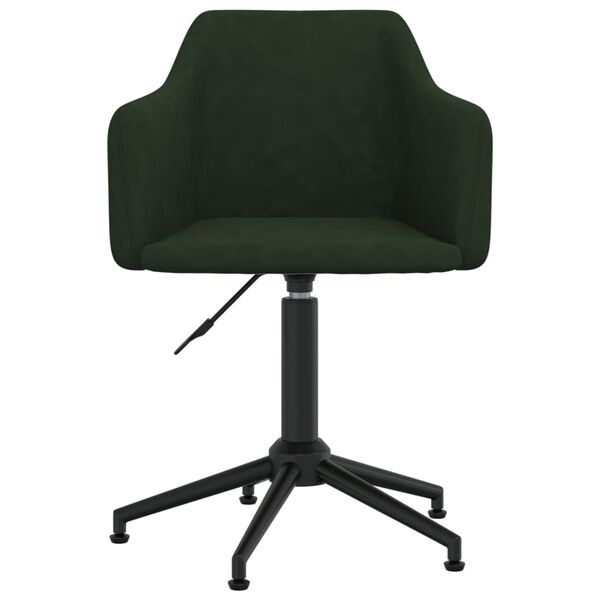 vidaXL Chaises pivotantes &agrave; manger lot de 4 Vert fonc&eacute; Velours