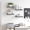 vidaXL &Eacute;tag&egrave;re murale flottante 4 pcs Gris brillant 40x23x3,8 cm MDF