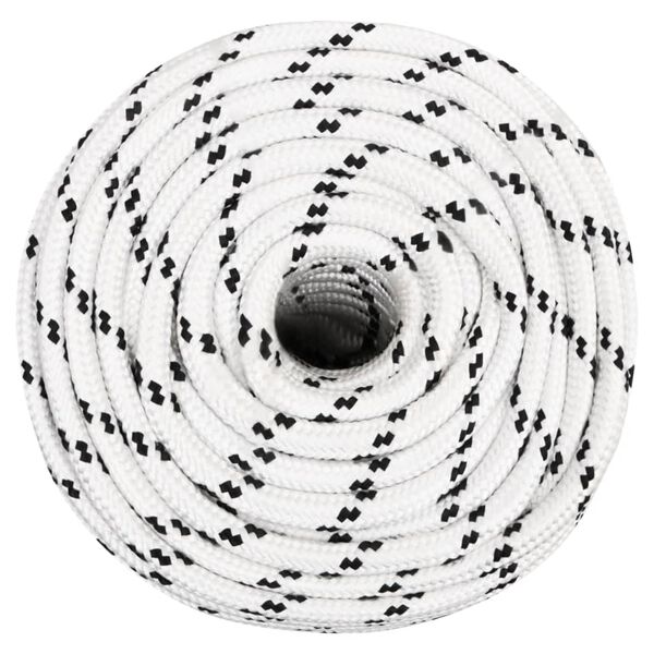 vidaXL Corde de bateau tress&eacute; Blanc 14 mmx25 m Polyester