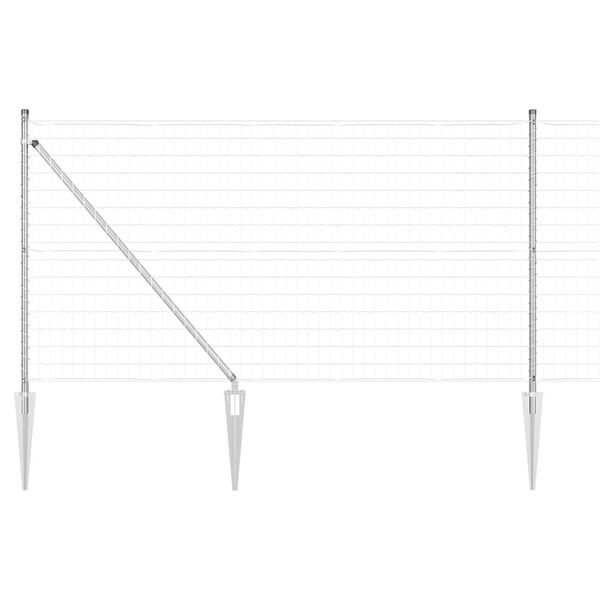 vidaXL Cl&ocirc;ture avec poteau Argent&eacute; 1 x 10 m Acier