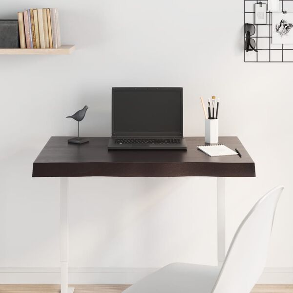 vidaXL Dessus de table bois chêne massif traité bordure assortie