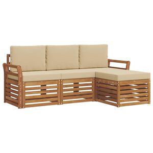 vidaXL Ensemble de canap&eacute;s d'ext&eacute;rieur 4 pcs Naturel et Beige