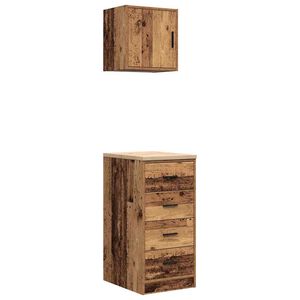 vidaXL Armoires de garage 2 pcs vieux bois bois d'ing&eacute;nierie