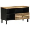 vidaXL Meuble TV noir 80x33,5x46 cm bois massif manguier brut