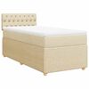 vidaXL Sommier &agrave; lattes de lit avec matelas Cr&egrave;me 90x200 cm Tissu