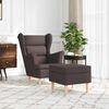 vidaXL Fauteuil avec repose-pied Marron fonc&eacute; Tissu