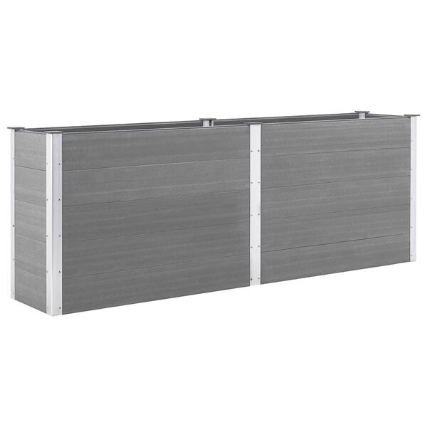 vidaXL Lit sur&eacute;lev&eacute; de jardin 250x50x91 cm WPC Gris