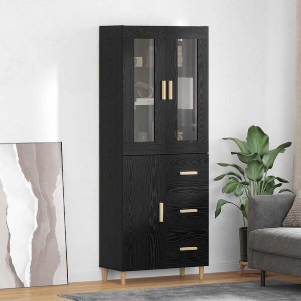 vidaXL Haut Armoire Chêne noir 69,5 x 34 x 180 cm Bois d'ingénierie