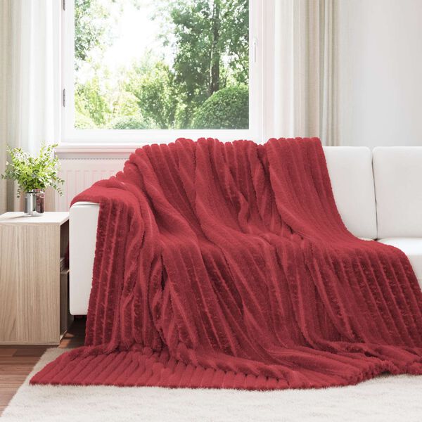 vidaXL Couvertures &agrave; jeter 6 pcs Rouge Bordeaux 270 x 240 cm Toison