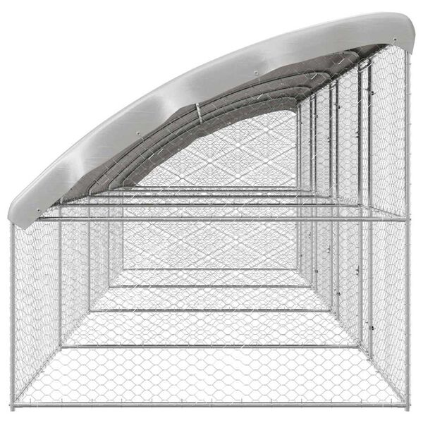 vidaXL Kennel pour Chiens 4 pcs Argent&eacute; 8 x 2 x 2 m Acier