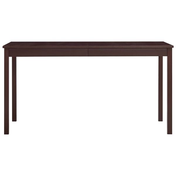 vidaXL Table à manger Marron foncé 140x70x73 cm Bois de pin