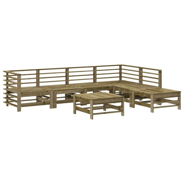 vidaXL Salon de jardin 7 pcs avec coussins bois de pin imprégné