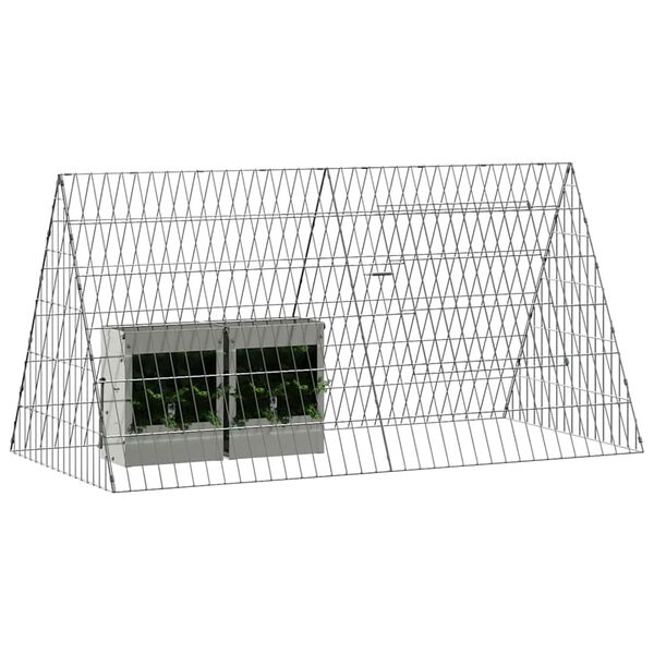 vidaXL Cage pour lapins Argent 650 x 55 x 55 cm Acier galvanisé