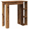 vidaXL Table de bar avec &eacute;tag&egrave;re vieux bois bois d'ing&eacute;nierie
