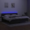 vidaXL Sommier &agrave; lattes de lit et matelas et LED Noir 200x200 cm Tissu