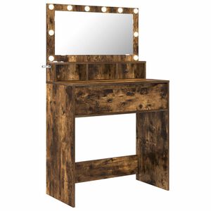 vidaXL Tables de maquillage pour chambre Ch&ecirc;ne fum&eacute; 80 x 39,5 x 135 cm