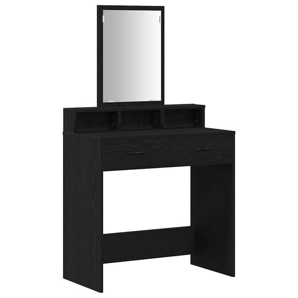 vidaXL Table de Toilette Ch&ecirc;ne noir 79 x 41 x 140 cm Bois d'ing&eacute;nierie