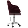 vidaXL Chaise pivotante de bureau Violet Tissu