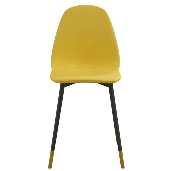 vidaXL Chaises &agrave; manger lot de 2 jaune moutarde tissu