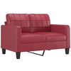 vidaXL Ensemble de canapés 2 pcs et coussins rouge bordeaux similicuir