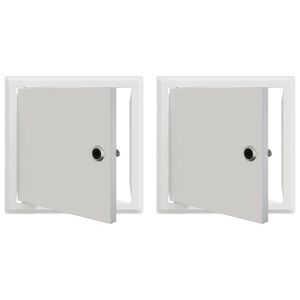 vidaXL Panneau d'Acc&egrave;s 2 pcs Blanc 23 x 23 x 3 cm Acier
