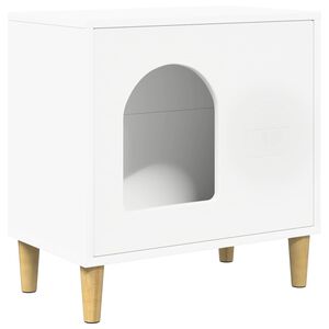 vidaXL Maison pour chat Blanc 51 x 30 x 52 cm Bois d'ing&eacute;nierie
