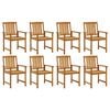 vidaXL Chaises de jardin avec coussins lot de 8 Bois d'acacia solide