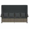 vidaXL Chaise longue avec auvent et coussins gris r&eacute;sine tress&eacute;e