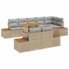 vidaXL Ensemble de canap&eacute; de jardin 9 pc Beige Poly rotin