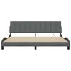 vidaXL Cadre de lit sans matelas Hanko gris fonc&eacute; 200x200 cm tissu