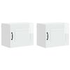 vidaXL Armoire de cuisine Kalmar 2 pcs Blanc brillant 50 x 31 x 40 cm