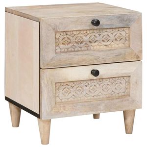 vidaXL Table de chevet Blanc 40 x 33 x 46 cm Bois d'ing&eacute;nierie