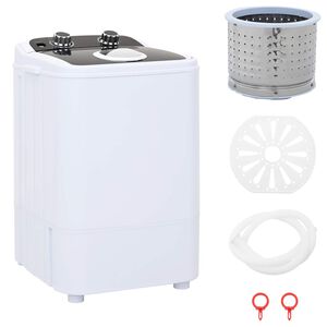 vidaXL Mini machine &agrave; laver avec tub unique 4,6 kg Noir et Blanc