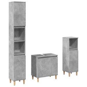 vidaXL Ensemble de meubles de salle de bain 3 pcs gris b&eacute;ton