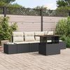 vidaXL Ensemble de canap&eacute; de jardin 5 pcs Noir Poly rotin