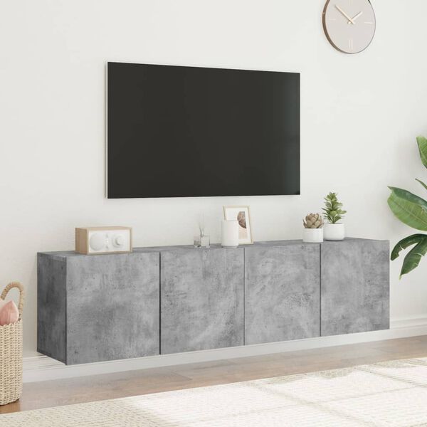 vidaXL Meubles TV muraux 2 pcs gris b&eacute;ton 80x30x41 cm