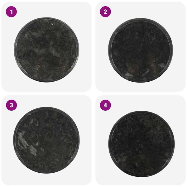 vidaXL Dessus de table Noir &Oslash;40x2,5 cm Marbre