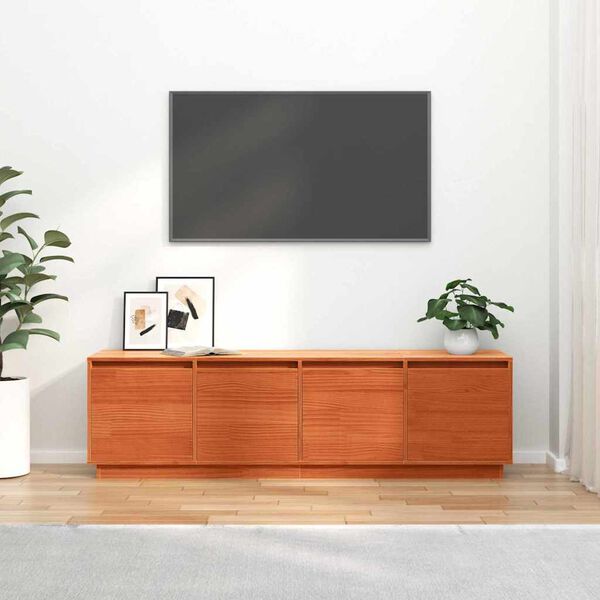 vidaXL Meuble TV Marron 156 x 37 x 45 cm Bois d'ing&eacute;nierie